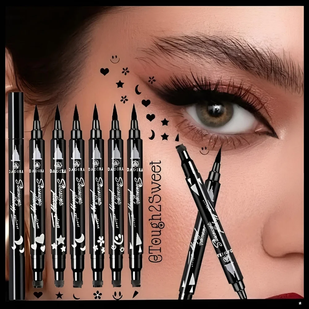 🆕LAST SET🌹2 IN 1 BLACK STAMP & EYELINER 6 PC SET, WATERPROOF & SMUDGE PROOF❣️